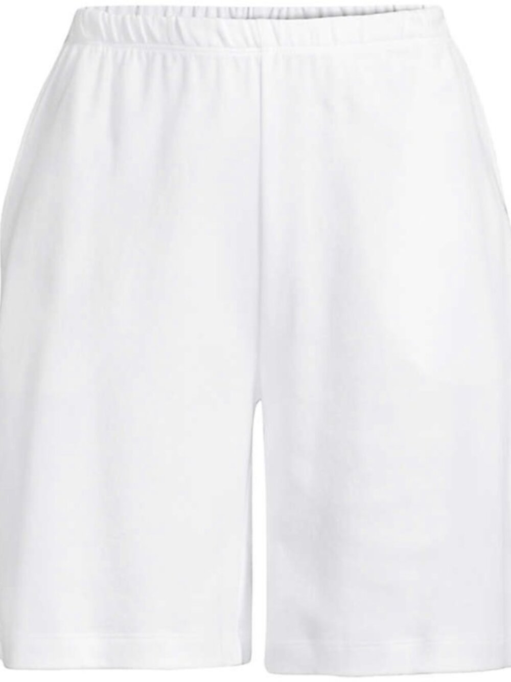 Lands End 100% Cotton Women's Loose White Sport Knit Shorts 1X Plus 16-18 GUC